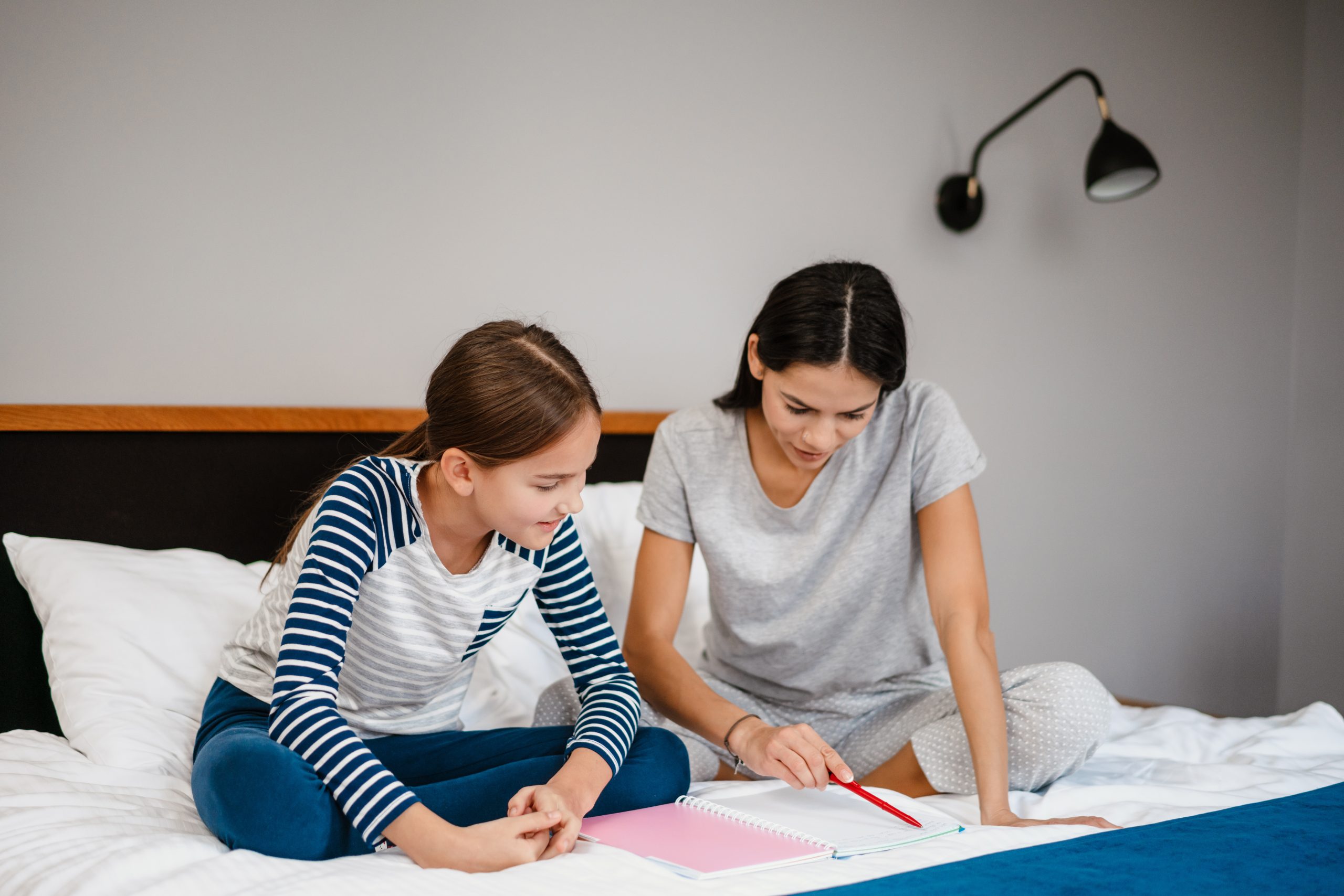 Mother and daughter talking together